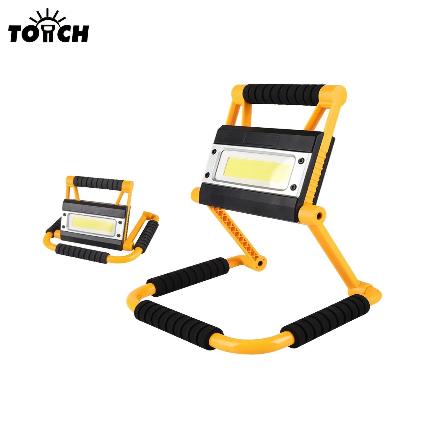 1Pack LED Working Light High Lumen Rechargeable Floodlight Portable Foldable Camping Light With 360° Rotation Stand