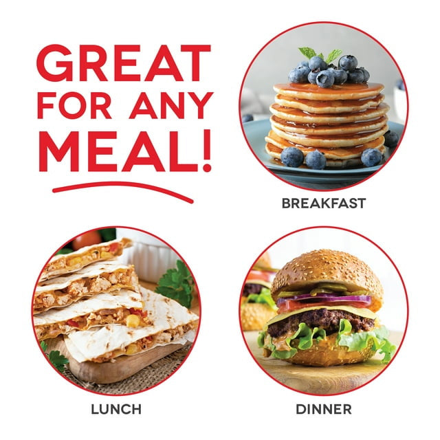 Everyday Nonstick Electric Griddle for Pancakes Burgers, Quesadillas, Eggs & Other on the Go Breakfast, Lunch & Snacks with Drip Tray + Included Recipe Book, 20in, 1500-Watt - Black