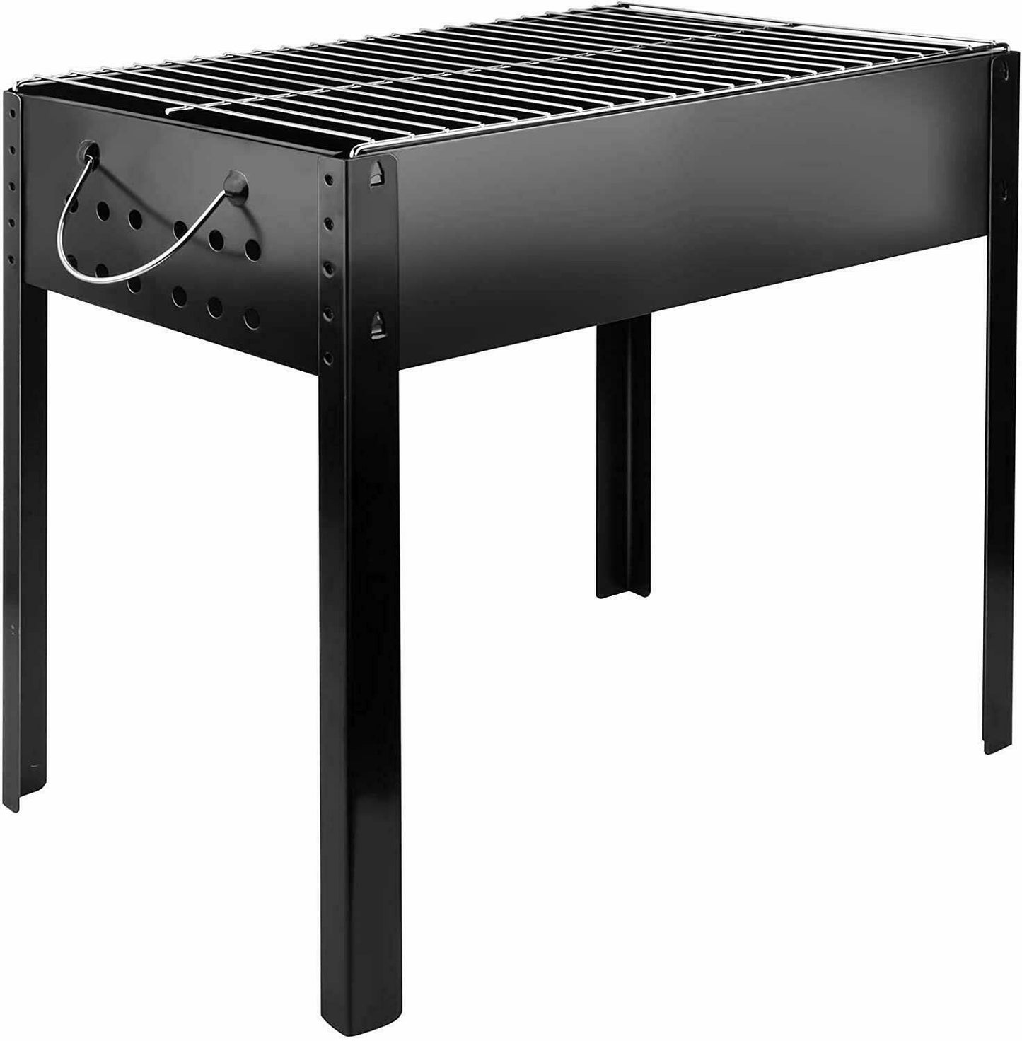 YSSOA 20'' Portable Foldable Outdoor Charcoal Barbecue Grill, Detachable Collapsible Tabletop BBQ Smoker Grill Tool for Cooking, Camping, Traveling, Hiking, Picnics, Beach, Backyard Party, Black