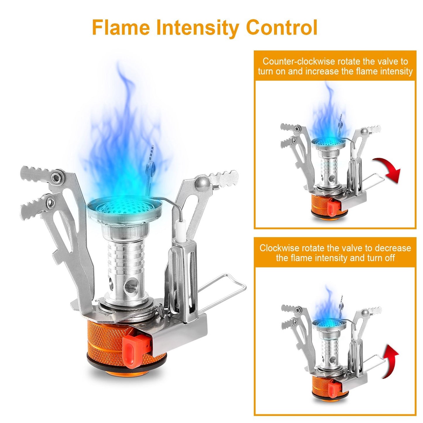 Ultralight Camping Stoves Portable Backpacking Hiking Stoves w/ Piezo Ignition