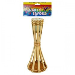 Bamboo Table Top Torch With Glass Votive And Candle (pack of 12)