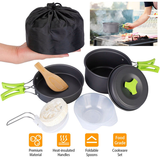 9Pcs Camping Cooking Ware Set Camping Stove Cookware Kit